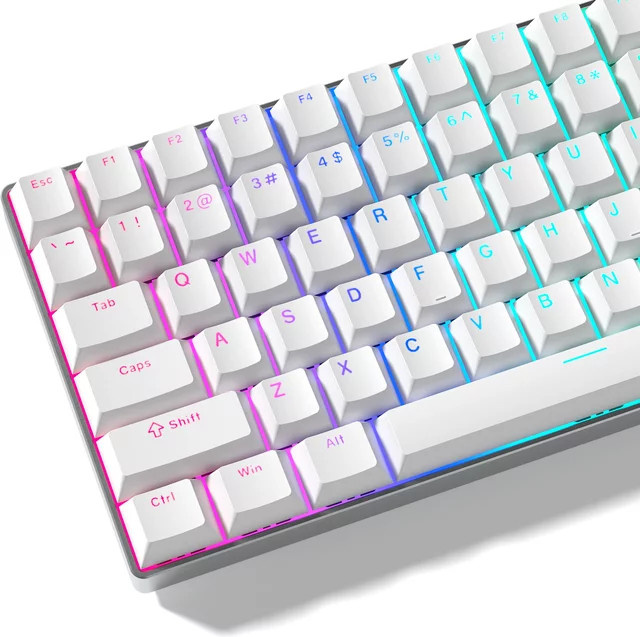 Mechanische Gaming-Tastenkappen aus weißem PBT im Cherry-Profil mit 134 Tasten und Double-Shot-Technologie für MX-Switches - Bild 1