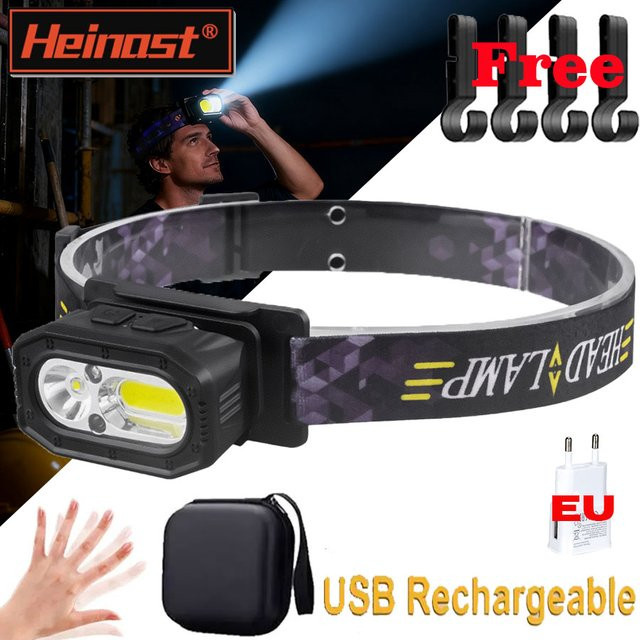 Heinast Mini LED Sensor Scheinwerfer USB aufladbar in Schwarz - Bild 1