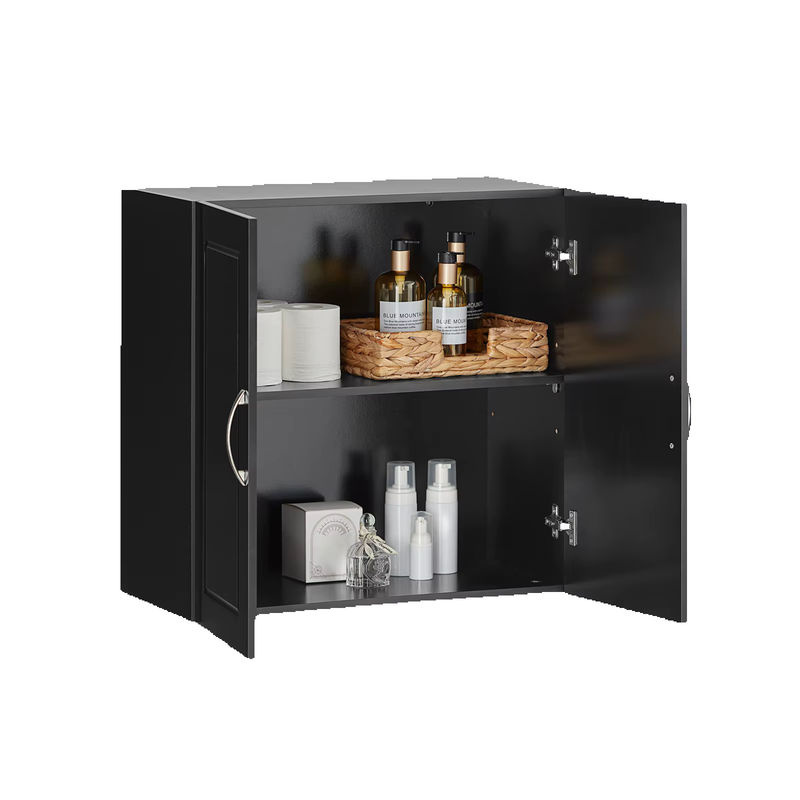 SoBuy Hängeschrank Badezimmerschrank mit verstellbarem Regal in Schwarz, B/T/H: 60 x 30 x 60 cm, FRG231-SCH - Bild 5
