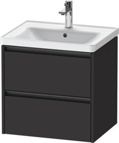 Duravit Waschtischunterschrank Ketho.2 in Graphit Matt mit 2 Schubladen, wandhängend, B: 58,4 cm, T: 45,5 cm, H: 54,9 cm - Bild 1