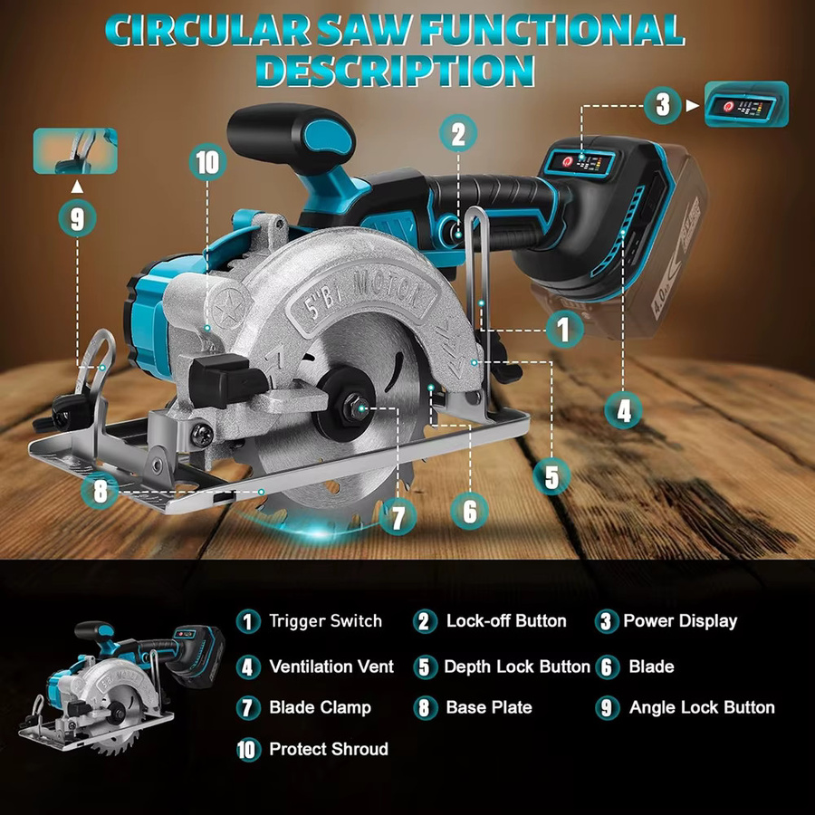 Makita Akku-Kreissäge 125 mm, bürstenlos, blau, kompatibel mit Makita 18V LXT Akkus - Bild 5