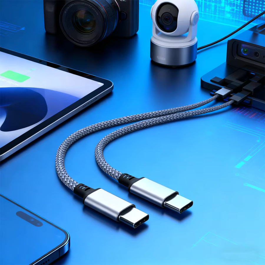 Lann USB C auf USB C PD Schnellladegerät Datenkabel 60 W in Grau - Bild 4