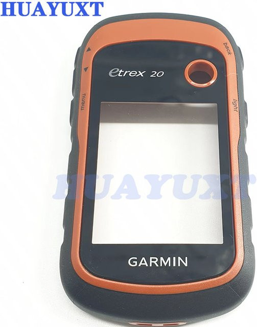 Ersatzgehäuse Shell für Garmin Etrex 20 und Etrex 20x mit vorderer Gummi-Abdeckung und Glasrahmen zur Reparatur - Bild 1