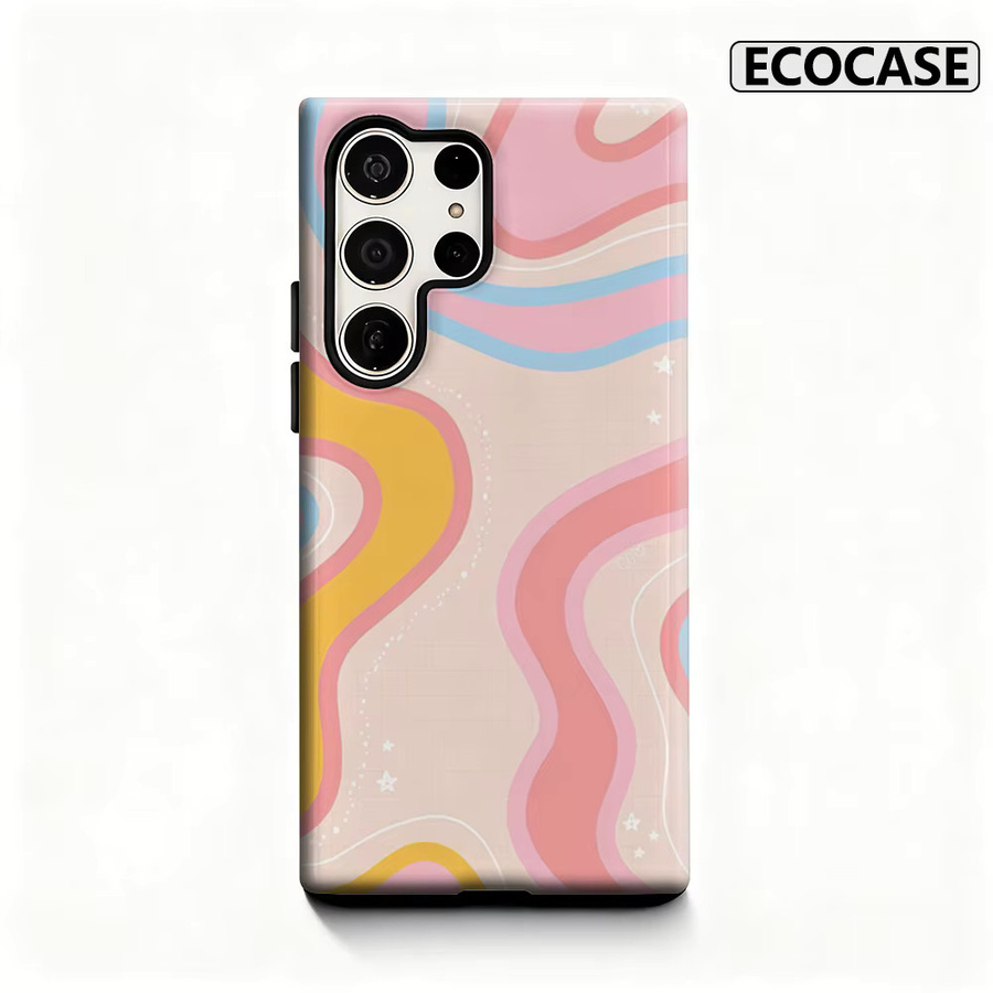 Macaron Color Waves Handyhülle für Samsung Galaxy S25 Ultra, S24 und S23 Ultra Plus mit glänzender doppellagiger Rückseite in Multicolour - Bild 2