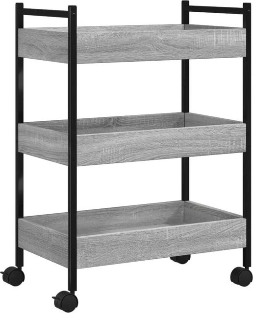 vidaXL Küchenwagen in Grau Sonoma aus Holzwerkstoff und Stahl, B/T/H: 50 x 30 x 70 cm - Bild 1