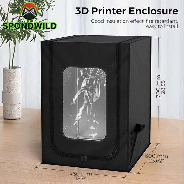 Creality 3D-Druckergehäuse für Ender 3, 3V2, 3Pro, 3S1 und 5, 5Pro, feuerfest und schalldicht, Farbe: Schwarz - Bild 1