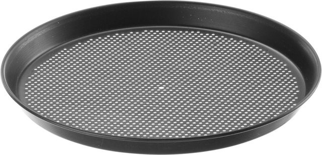 Hendi Runde gelochte Pizzabackform aus Carbonstahl, Schwarz, Durchmesser: 30 cm - Bild 1