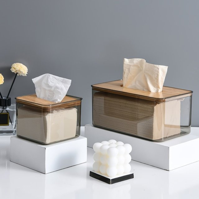 Transparente Taschentuchbox aus Kunststoff für Büro, Restaurant und Café - Bild 1