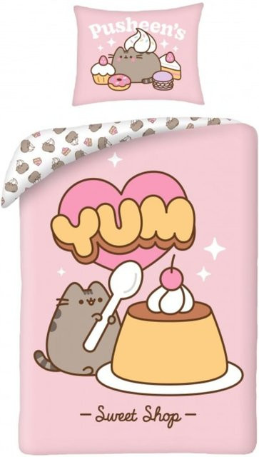 Pusheen Bettwäsche aus Baumwolle in Pink mit Bettbezug und Kissenbezug, B/H: 140 x 200 cm - Bild 1