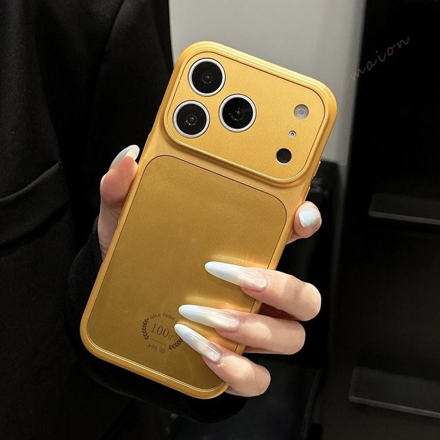 BETYFATE Magnetische Glas-Handyhülle mit großem Fenster in Gold und Transparent für iPhone 15 Pro Max, iPhone 16 Pro Max und weitere Modelle - Bild 1