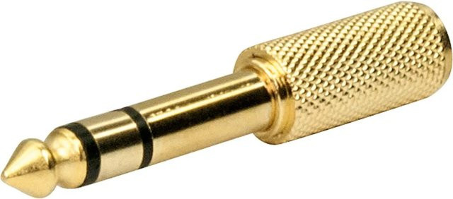 Schwaiger Stereo Kopfhöreradapter mit 3,5 mm Jack in Schwarz und Gold - Bild 1
