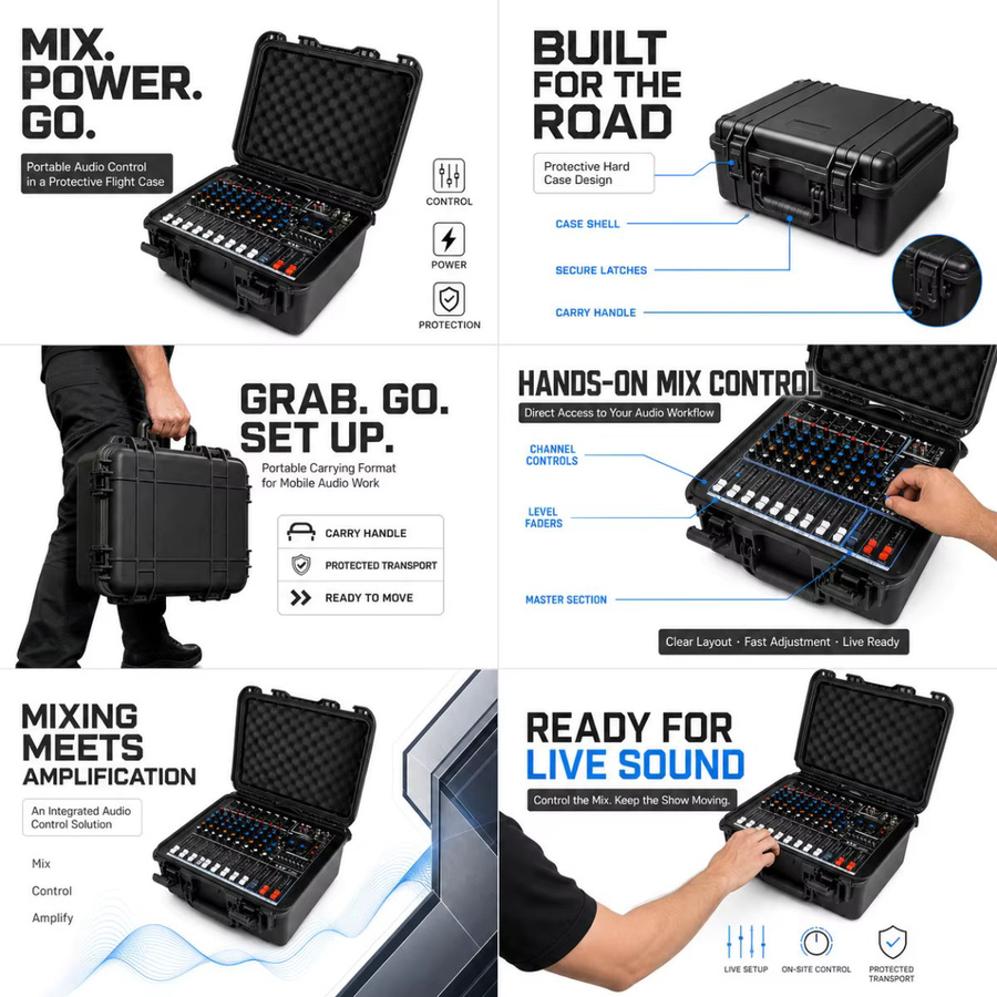 NXG All-in-One Mischverstärker in Schwarz mit 450W*2, USB-Player, 7-Band-EQ und 99 DSP-Reverb-Effekten für Karaoke - Bild 3