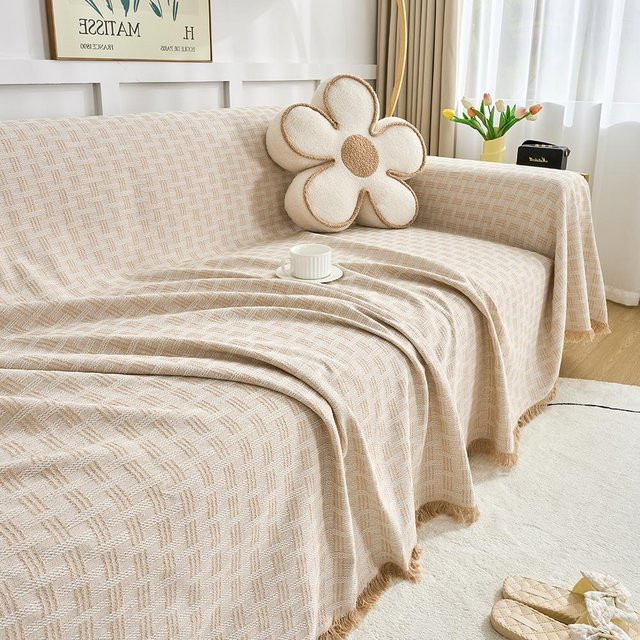 Wendbares Sofa-Überwurf von Your Warm Home in Dunkelkhaki, extra großes Möbelcover aus Baumwollmischgewebe, Breite: 180 cm, Breite: 260 cm - Bild 1