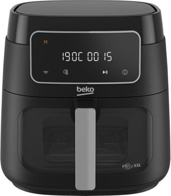 Multifunktions-Heißluftfritteuse Beko FRL3374B in Schwarz mit 7,6 l Volumen, 1900 W Leistung und digitalem LCD-Touchscreen - Bild 1