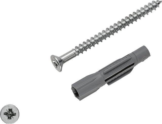 LUX-TOOLS Allzweckdübel mit Schrauben aus Nylon in Grau, Durchmesser: 6 mm, Länge: 33 mm, 50 Stück - Bild 1