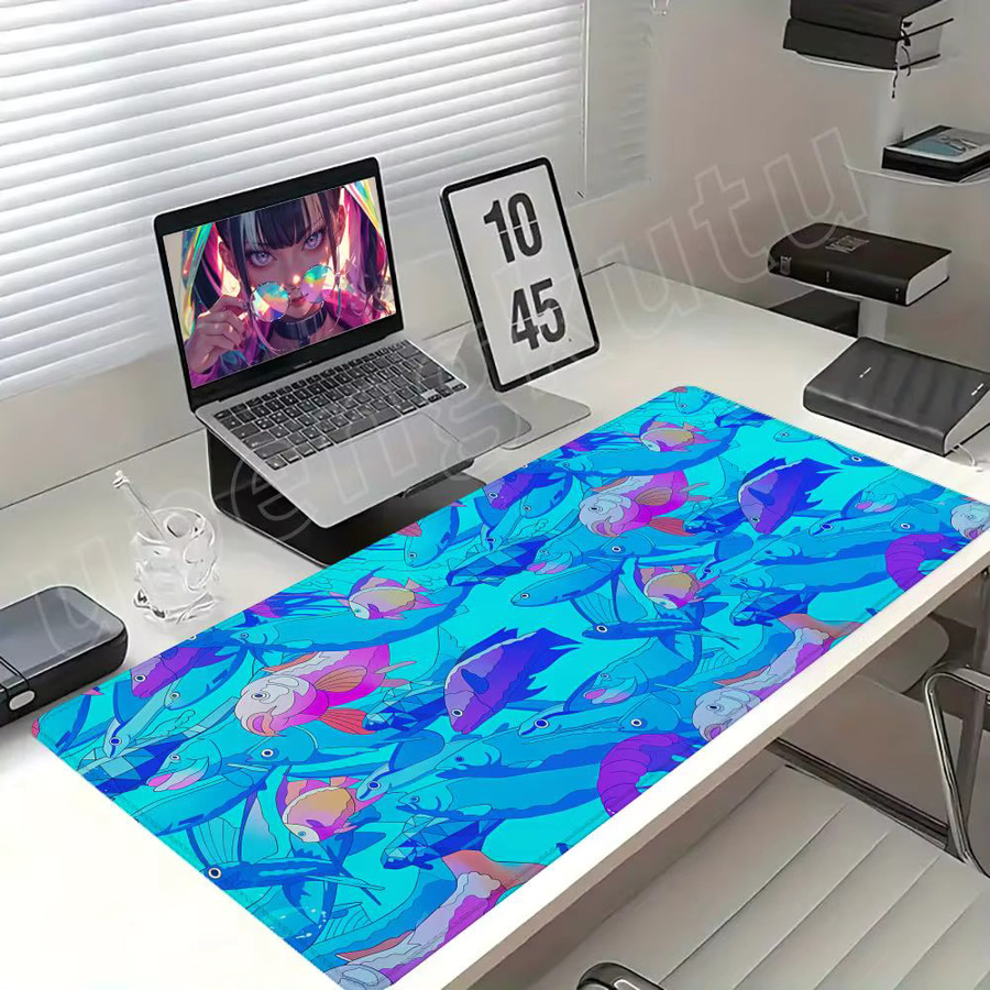 upengkutu Mauspad in Schwarz für Gaming und Büro mit Anime-Design - Bild 2