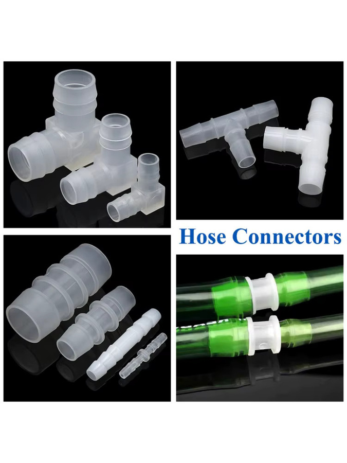 Schlauchverbinder Set aus transparentem Kunststoff für Tropfbewässerung und Garten mit Widerhaken, Außendurchmesser 3,2 mm bis 25 mm - Bild 4