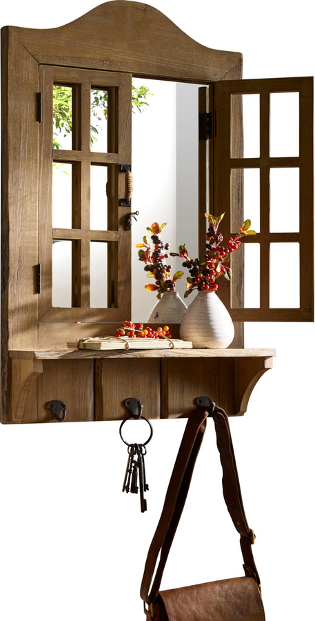 Heine Home Spiegelfenster Wanddeko aus Tannenholz in Natur-Braun, B: 45,0 cm, H: 34,0 cm, T: 10,0 cm - Bild 2