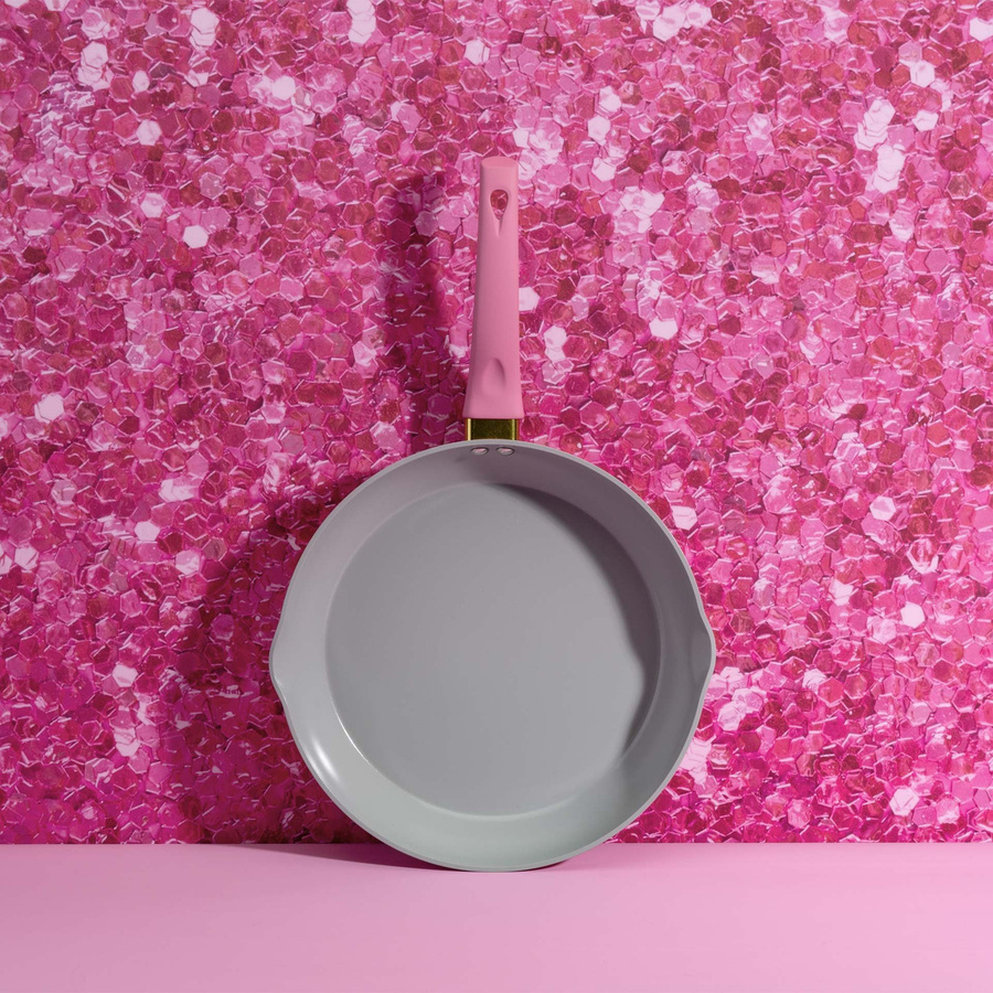 Paris Hilton Bratpfanne aus Keramik und Aluminium, pink/gold, Durchmesser: 28 cm - Bild 2