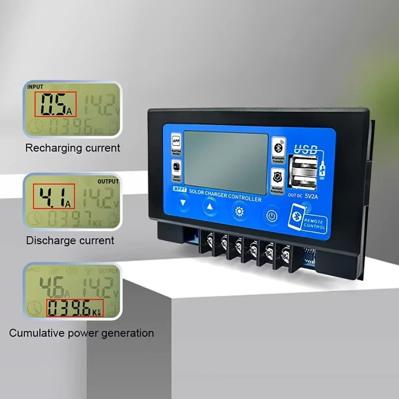 luxuglow Smart MPPT Solarregler mit Bluetooth und WIFI für 12V/24V Energie-Speicher mit LCD Display - Bild 3