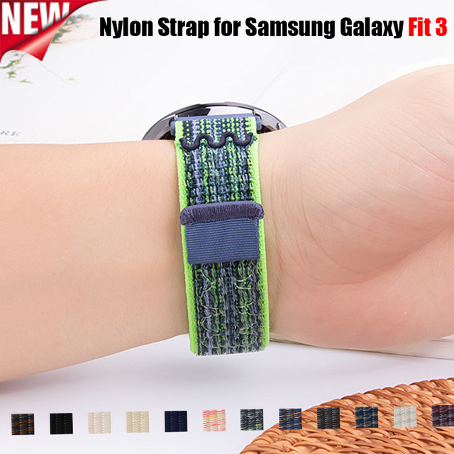 CAOWTAN Sport-Nylonschlaufe für Samsung Galaxy Fit3 Uhrenarmband mit Metallanschluss, atmungsaktiv und bequem - Bild 1