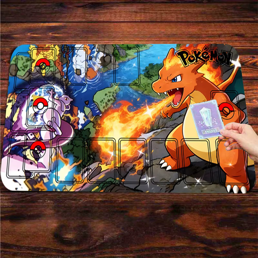 Potdemiel Pokemon Charizard vs Mewtwo Battle TCG Spielmatte, Gaming-Mauspad, Schreibtischunterlage - Bild 3