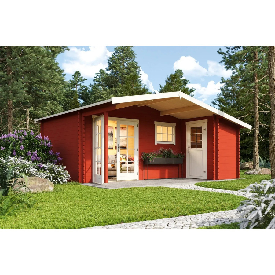 Lasita Maja Gartenhaus Little Rock Satteldach in Schwedenrot B/H/T: 558,7 x 245,1 x 480 cm - Bild 2