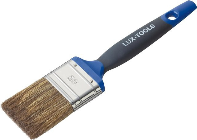 LUX-TOOLS Flachpinsel Soft Grip Lasur, Blau, Edelstahl, 50 mm - Bild 1