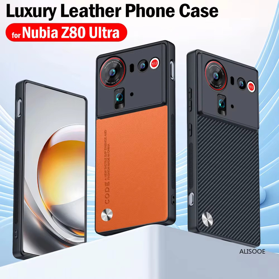 Luxus PU-Leder Schutzhülle für ZTE Nubia Z80 Ultra, Z70 und Z60 Ultra 5G in Schwarz, stoßfestes Case - Bild 2