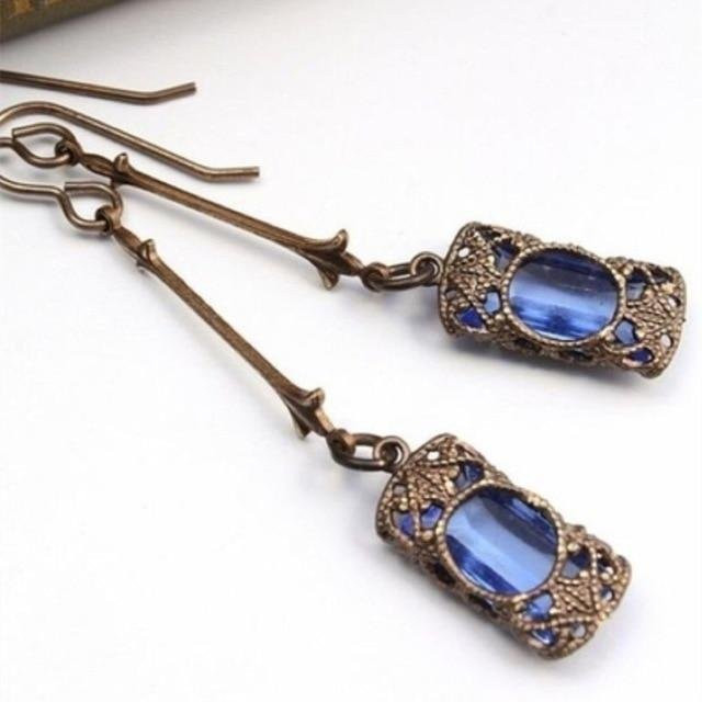 YIRAN Jewelry Ohrringe, Zirkon, Blau/Grün, Damen - Bild 1
