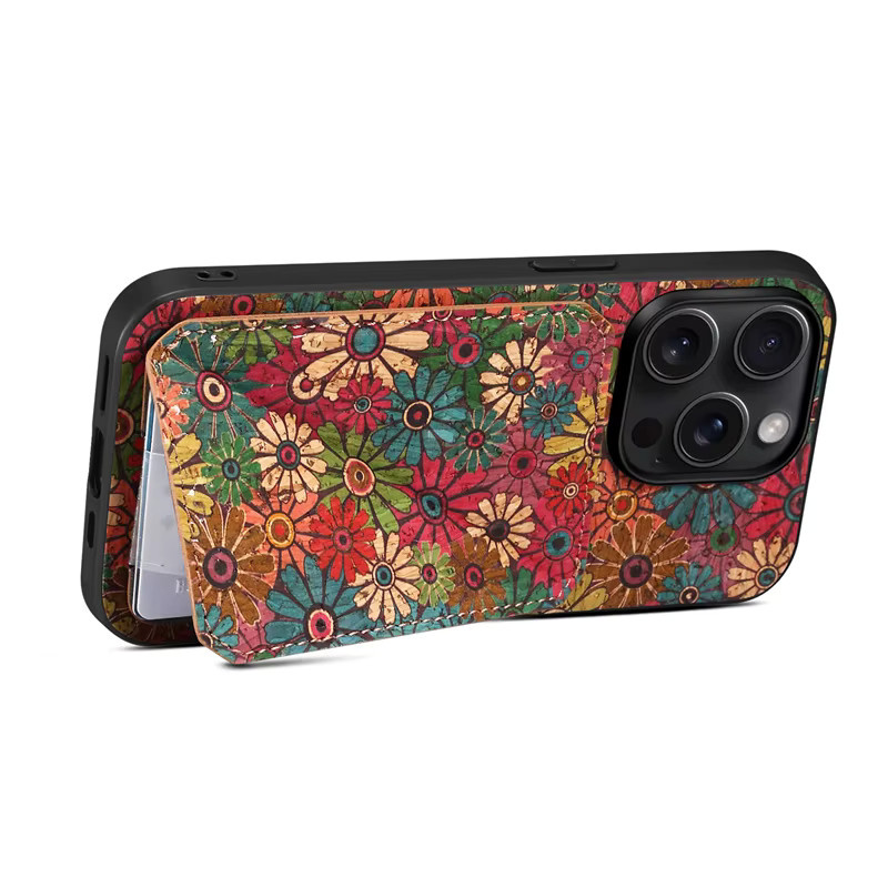Denior 2-in-1 Multifunktions-Handyhülle aus Holz mit integrierter Brieftasche für iPhone 15 14 13 12 11 Pro Max XS XR 7 8 Plus - Bild 3