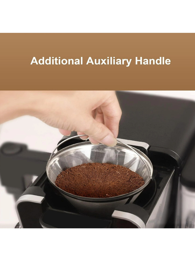 Ninja Wiederverwendbare Kaffeefilter aus Edelstahl 304 für Ninja Dual Brew Pro, Silber, Feinmaschiges Sieb - Bild 4