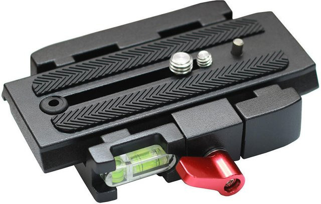 Andoer Schnellwechselplatte P200 mit Klemmadapter für Manfrotto 501 500AH 701HDV Q5 in Schwarz - Bild 1