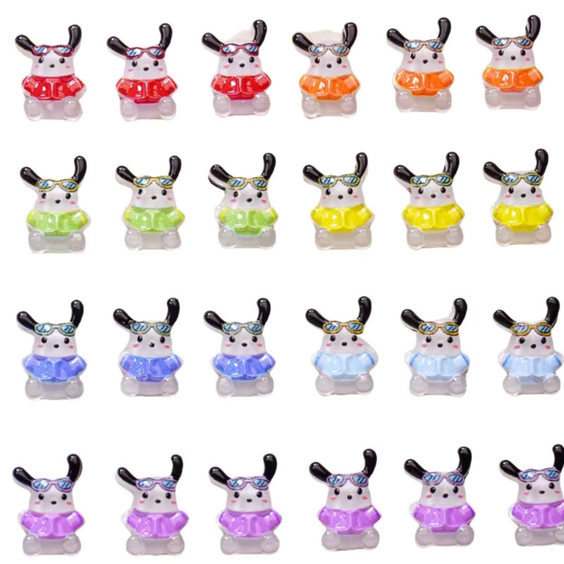 Happy Pochacco Nagel-Charms, 100 Stück, 3D-Cartoon-Nagelkunst, Glänzend - Bild 2