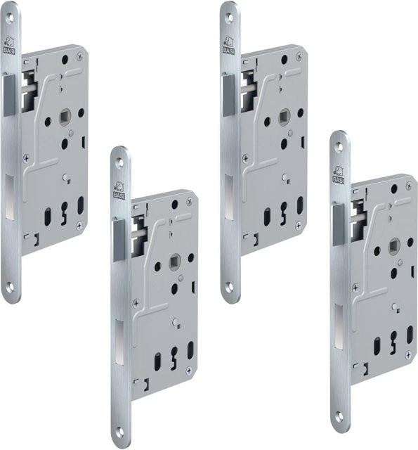BASI Zimmertürschloss ES 927 BB Edelstahl Silber 4er Set Rundstulp 20 mm Rechts/Links Einbau DIN - Bild 1