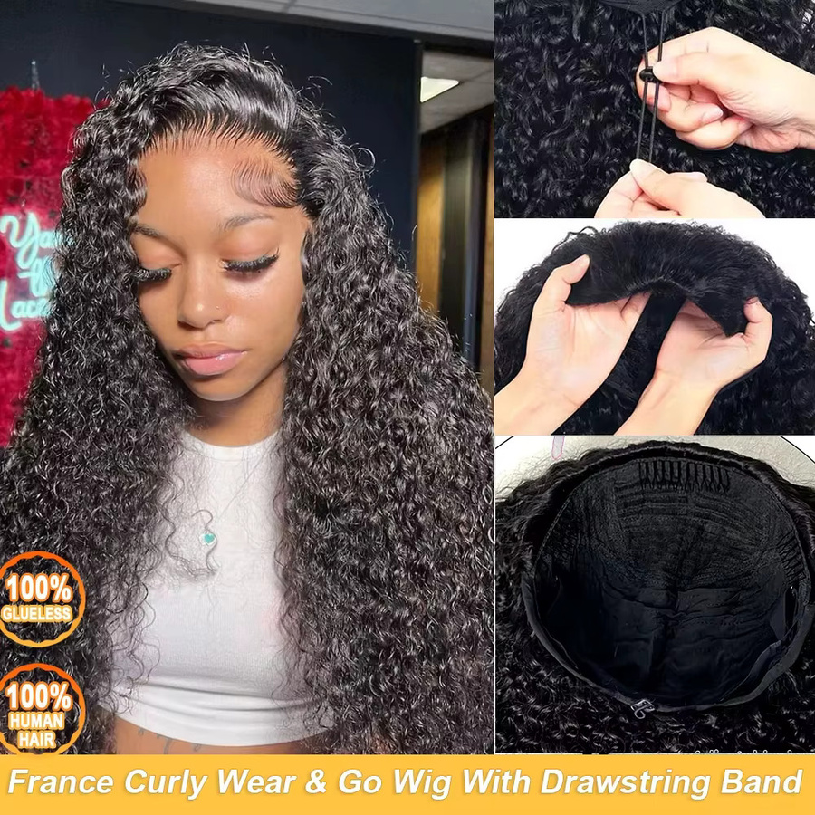 Dula A Hair Halbe Perücke Afro Kinky Curly Echthaar, 250 Dichte - Bild 2