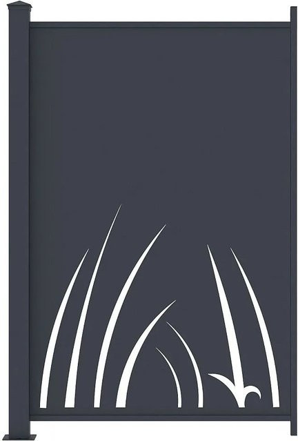 Vente-unique Zaun Brameno aus Aluminium in Anthrazitgrau, Laser-cut, Höhe: 102,5 cm - Bild 1