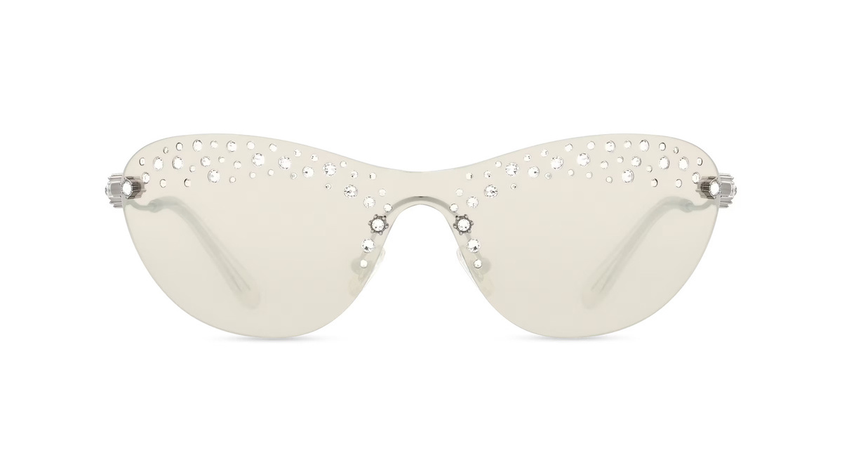 Swarovski 0SK7023 Sonnenbrille, randlos, quadratisch, Metall, grau, transparent, Damen - Bild 1