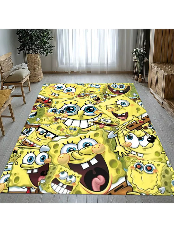 Potdemiel SpongeBob und Patrick Star Cartoon-Teppich, rutschfest und weich, mehrfarbig, für Wohnzimmer, Schlafzimmer oder Kinderzimmer - Bild 2