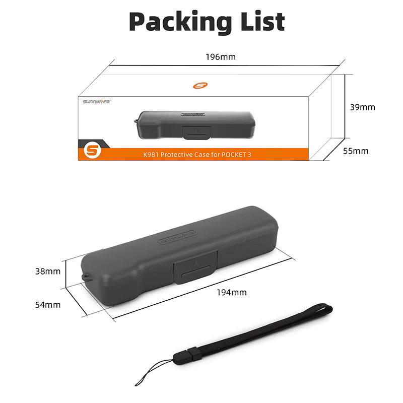 DJI Sturzsichere Aufbewahrungsbox und wasserfeste Kamerahülle mit Klappabdeckung und Trageband für DJI Pocket 4 und DJI Pocket 3 - Bild 2