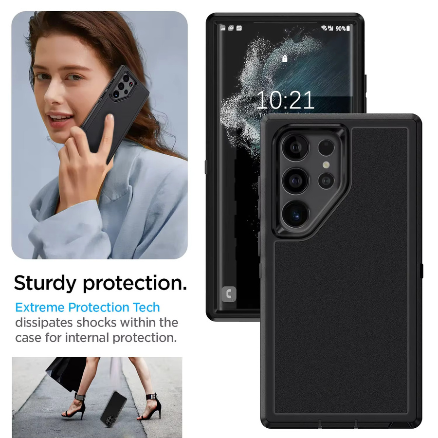 Robuste Dual Layer Hybrid Schutzhülle für Samsung Galaxy S25 S24 S23 Ultra Plus FE in Schwarz - Bild 6