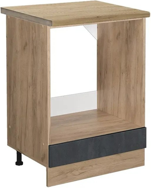 Vicco Herdumbauschrank R-Line in Schwarz Beton und Goldkraft Eiche, Breite: 60 cm - Bild 1