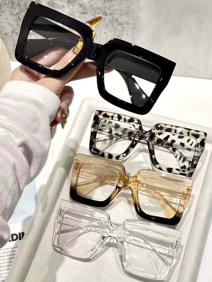CAIPAI Brille, rechteckiger Rahmen, Vollrand, Kunststoff, mehrfarbig, transparent - Bild 2