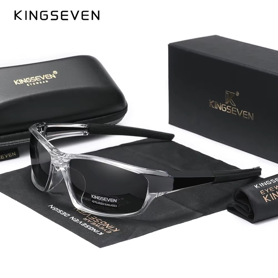 KINGSEVEN Sportsonnenbrille, Vollrand, transparent, Unisex, polarisiert - Bild 2