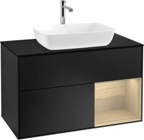V&B Waschtischunterschrank Finion 100 Wandbeleuchtung in Blau Lackiert B/T/H: 100 x 50,1 x 50,1 cm - Bild 1
