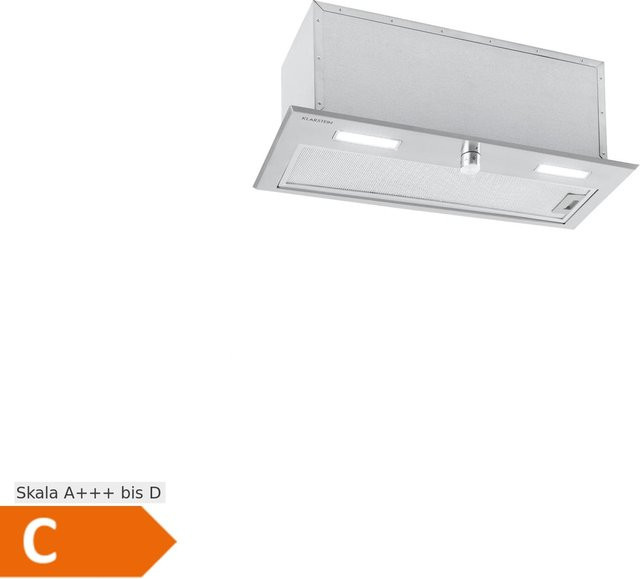 Klarstein Dunstabzugshaube Einbau Edelstahl Silver Breite: 70 cm mit Abluft und LED-Display - Bild 1