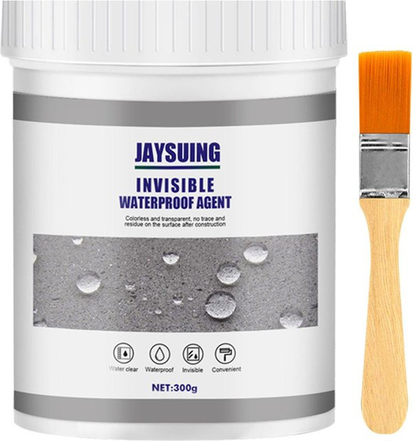 Knife Home Wasserdichtes isolierendes Dichtmittel als unsichtbarer Beschichtungskleber mit Pinsel, Transparent/Weiß, 300 g - Bild 1