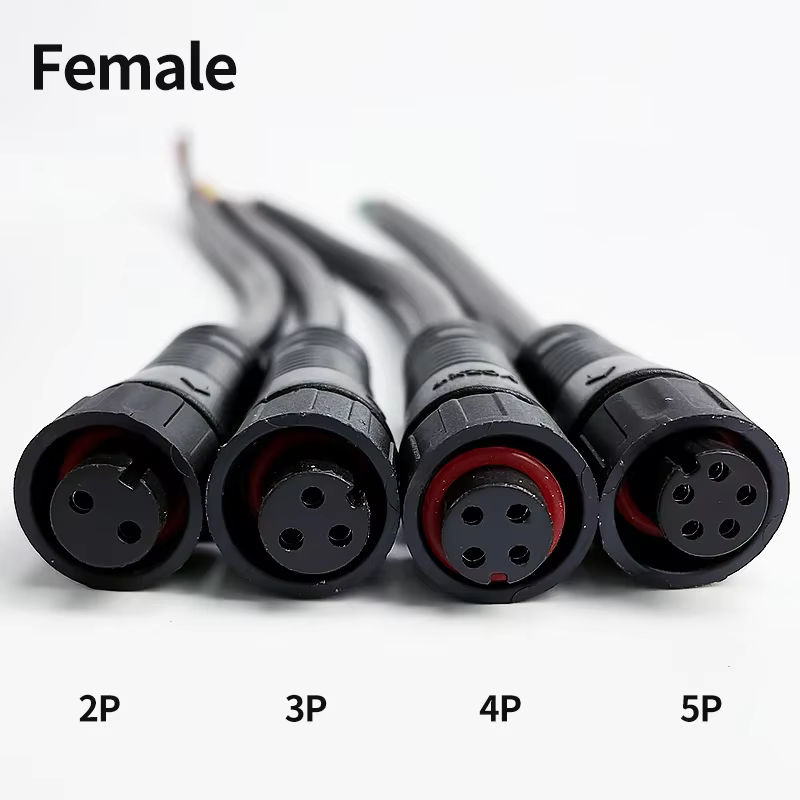 Wasserdichter M12 IP67 Kabelstecker mit Schnellverschluss für LED-Streifen, schwarz, Länge: 20 cm - Bild 3