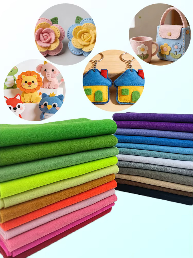 10 Stück weiche Filzstoffplatten in Multicolour für Patchwork und Heimwerkerarbeiten, B: 91,0 cm, H: 20,0 cm, Tiefe: 0,14 cm - Bild 5