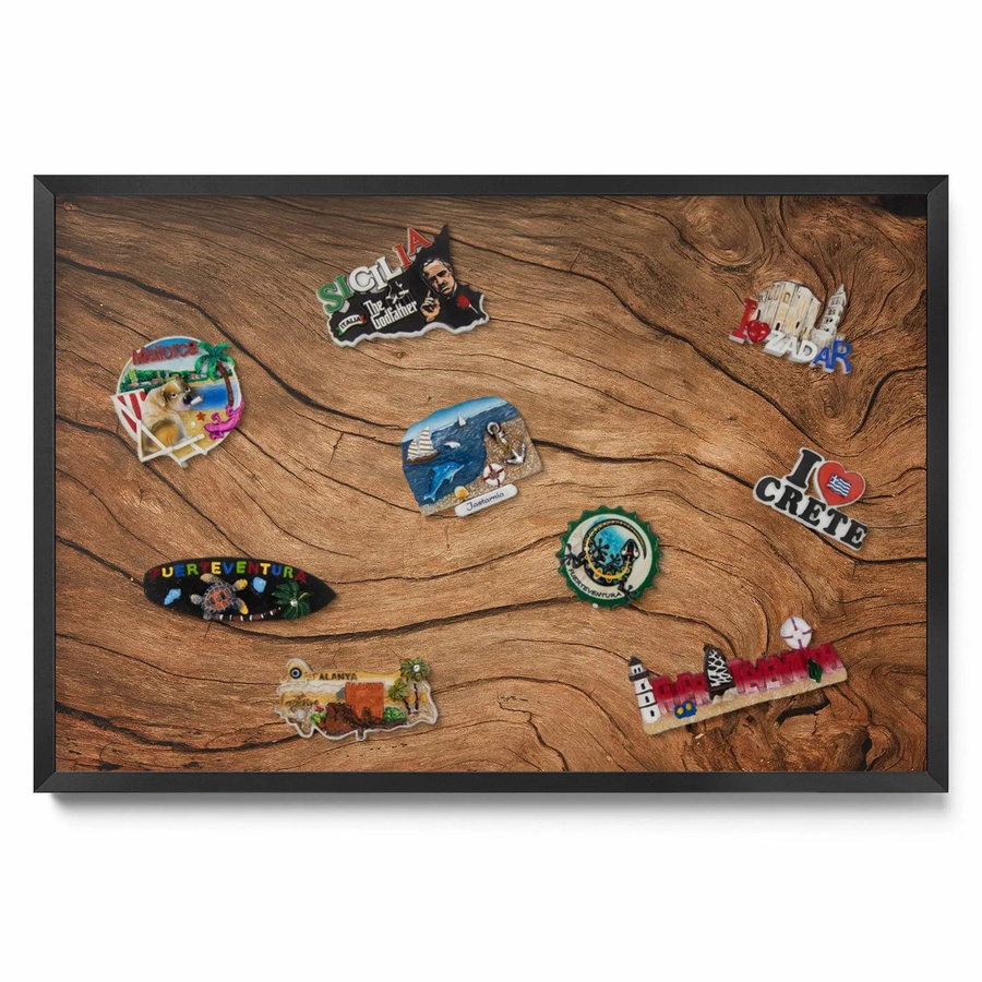Tulup Magnettafel Dekorativ mit Rissiger Holzstruktur in Schwarz und Braun, B: 60 cm, H: 40 cm - Bild 2
